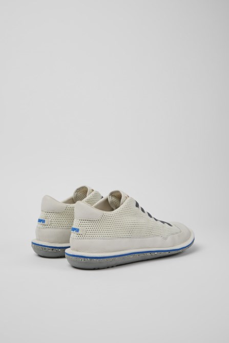 Camper Design Beetle White Non-Dyed Leather Sneakers For Men