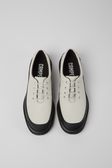 Pix White And Black Leather Lace-Up Men's Shoes Camper New Arrivals