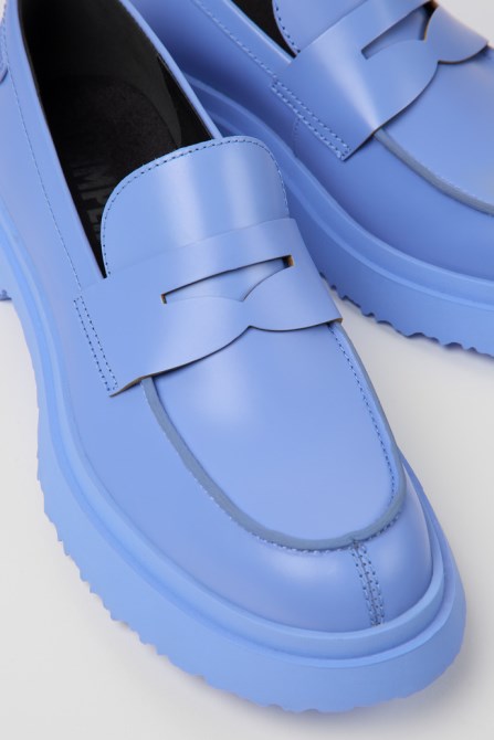 Camper Design Walden Blue Leather Loafers For Men