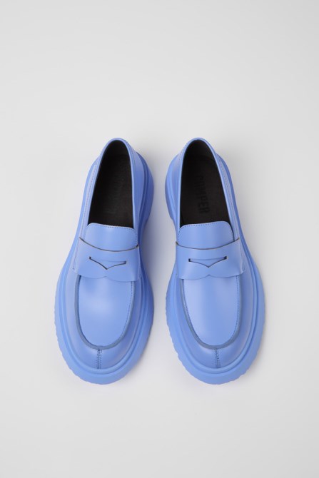 Camper Design Walden Blue Leather Loafers For Men