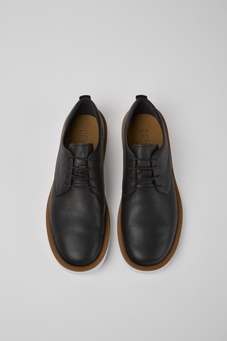 Camper Wagon Black Leather Men's Shoes New Arrivals