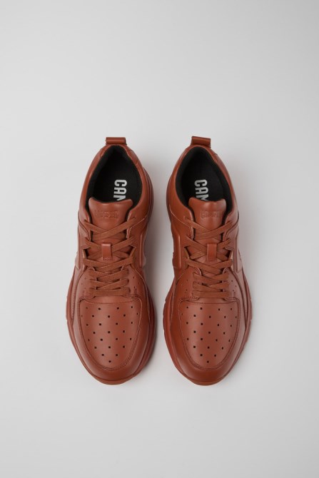 Camper Design Drift Red Leather Sneakers For Men