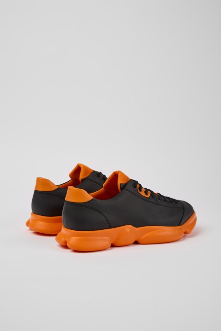 Camper Design Karst Black And Orange Leather Shoes For Men