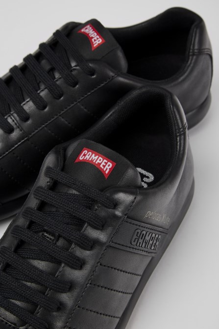 Design Pelotas Xlite Black Leather Shoes For Men Camper