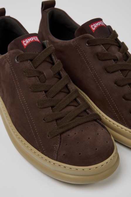 Camper Design Runner Brown Nubuck Sneakers For Men