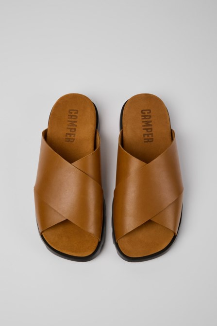 Camper Brutus Sandal Brown Leather Sandals For Men New Arrivals