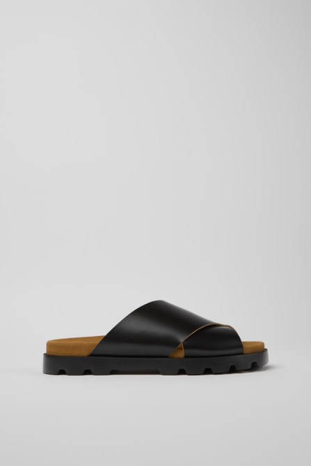 Brutus Sandal Black Leather Sandals For Men Camper New Arrivals