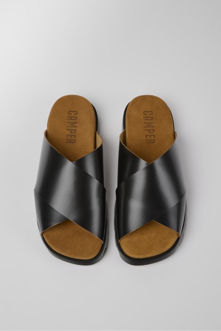 Brutus Sandal Black Leather Sandals For Men Camper New Arrivals