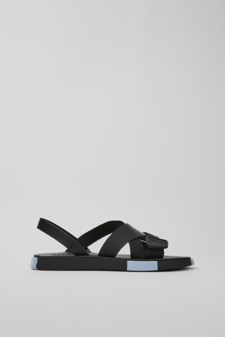 Camper Design Set Black Leather And Recycled Pet Sandals For Men