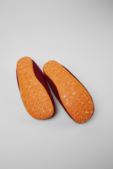 Wabi Burgundy Wool Slippers For Men Exclusive Camper