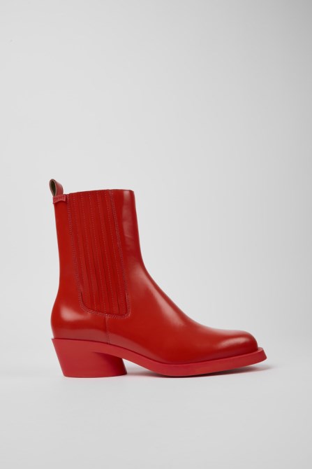 Bonnie Red Leather Boots For Women Camper New Arrivals