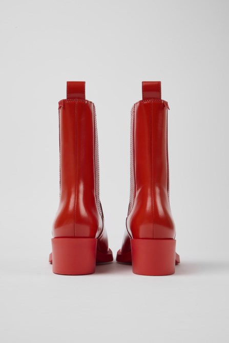 Bonnie Red Leather Boots For Women Camper New Arrivals