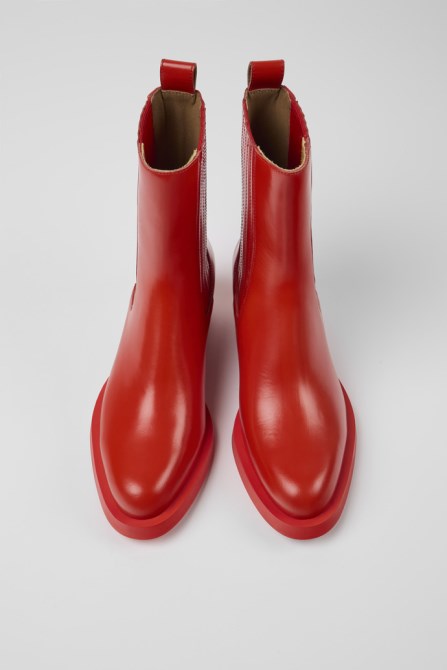 Bonnie Red Leather Boots For Women Camper New Arrivals