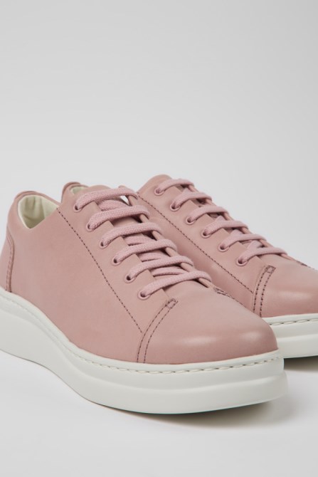 Design Runner Up Pink Leather Sneakers For Women Camper