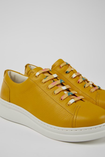 Exclusive Camper Runner Up Yellow Leather Sneakers For Women