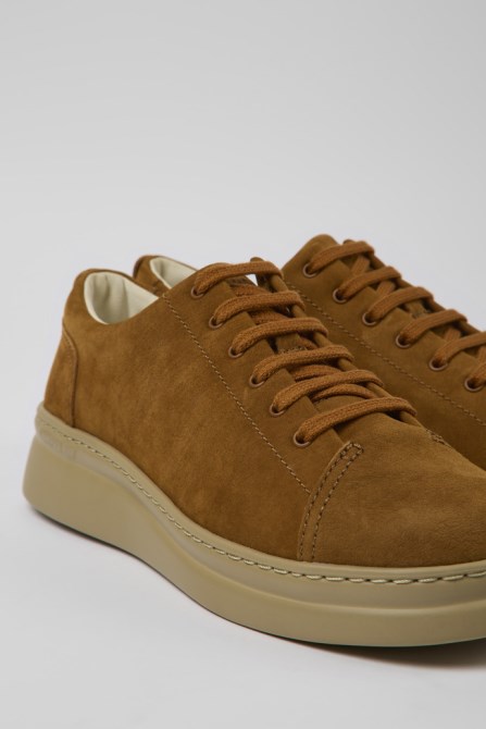 Camper Design Runner Up Brown Nubuck Sneakers For Women