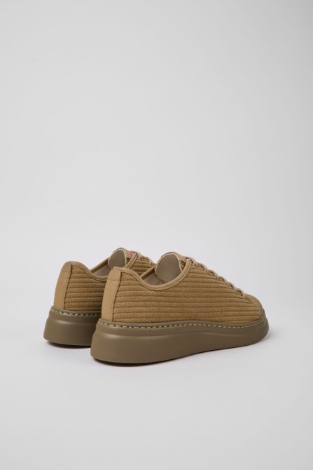 Runner Up Beige Recycled Leather Sneakers For Women Camper New Arrivals