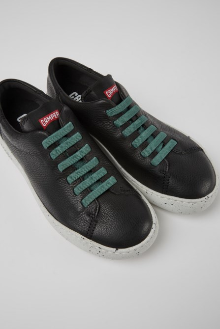 Peu Touring Black Leather Sneakers For Women Camper New Arrivals
