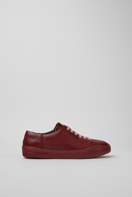 Camper Design Peu Touring Burgundy Leather Sneakers For Women