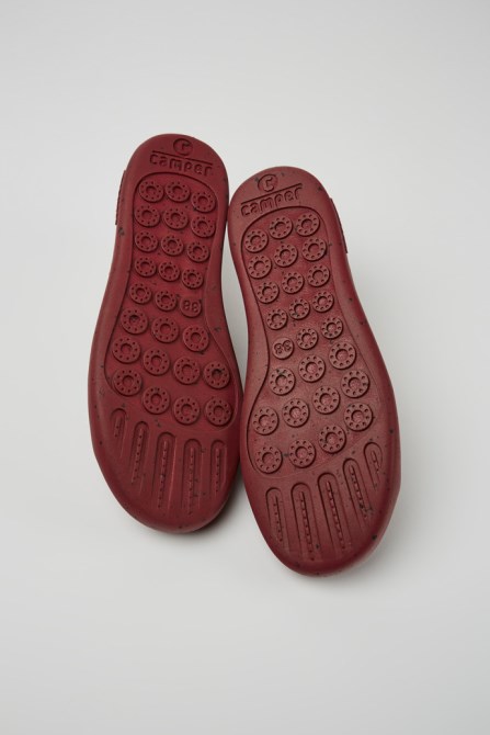 Camper Design Peu Touring Burgundy Leather Sneakers For Women