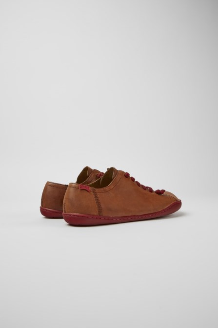 Camper Peu Brown Leather Shoes For Women New Arrivals