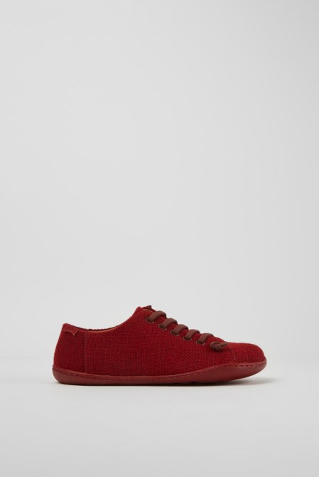 Camper Design Peu Burgundy Wool And Viscose Shoes For Women