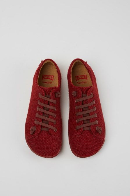 Camper Design Peu Burgundy Wool And Viscose Shoes For Women