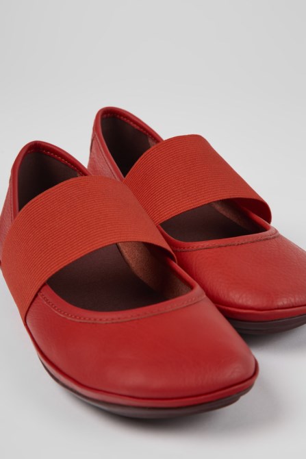 Camper Design Right Red Leather Shoes For Women