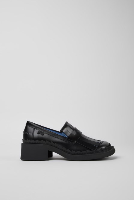 Camper Taylor Black Leather Loafers For Women New Arrivals