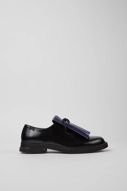 Design Twins Black And Blue Leather Shoes For Women Camper