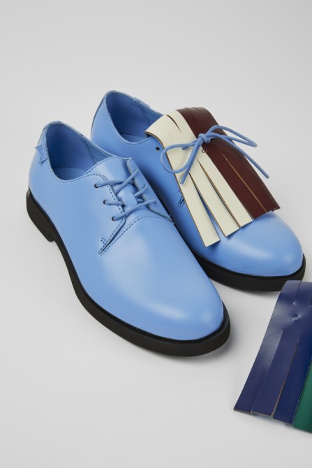 Exclusive Camper Twins Blue And Green Leather Shoes For Women