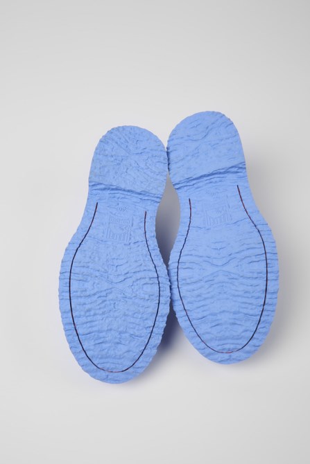 Design Walden Blue Leather Loafers For Women Camper