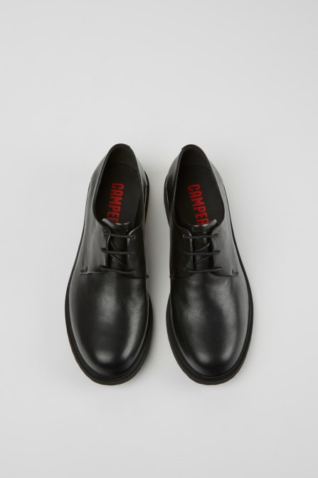 Design Neuman Black Leather Lace-Up Shoes Camper