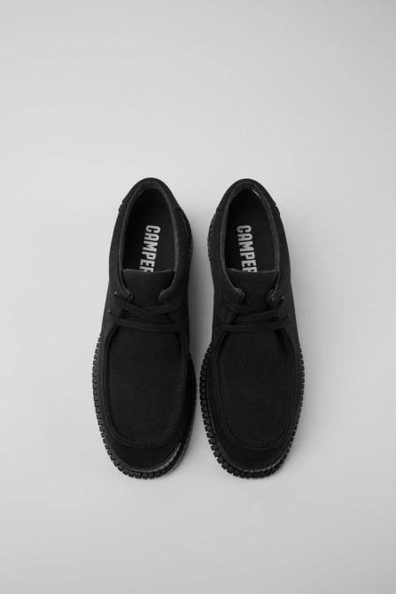 Exclusive Camper Pix Black Recycled Cotton And Leather Shoes For Women