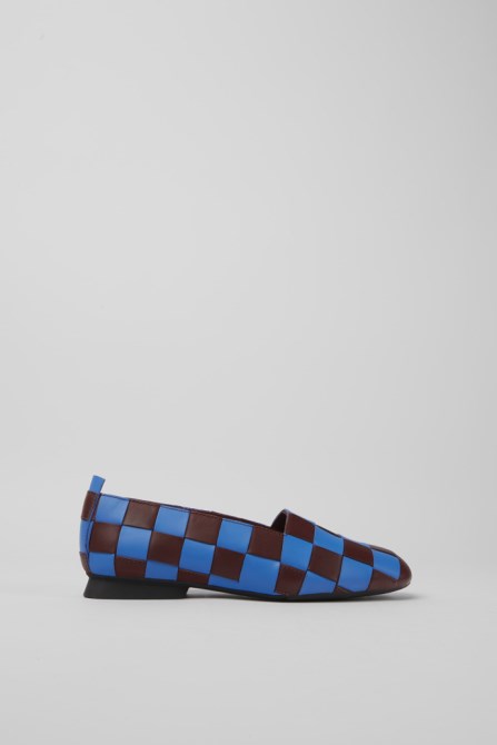 Design Twins Blue And Burgundy Leather Shoes For Women Camper