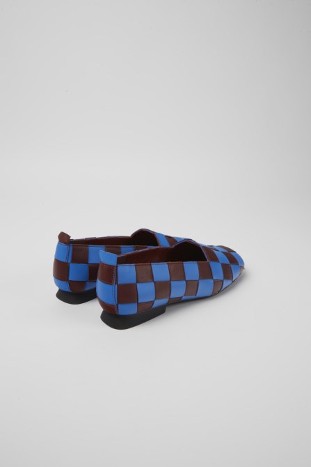 Design Twins Blue And Burgundy Leather Shoes For Women Camper