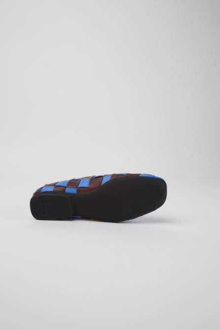 Design Twins Blue And Burgundy Leather Shoes For Women Camper