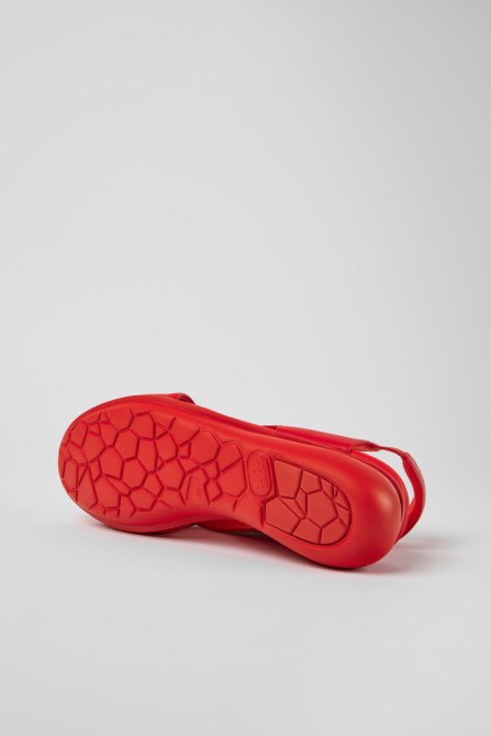 Balloon Red Leather Sandals For Women Exclusive Camper