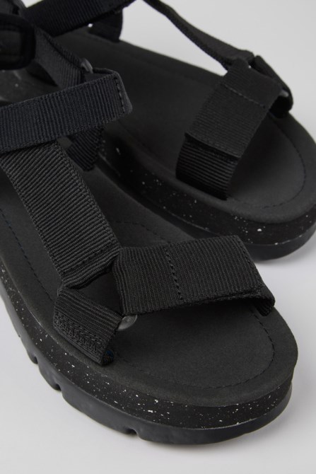 Camper Design Oruga Up Black Recycled Pet Sandals For Women