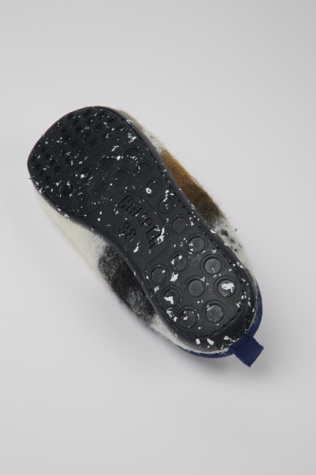 Camper Wabi Blue Black And White Recycled Wool Slippers For Women New Arrivals