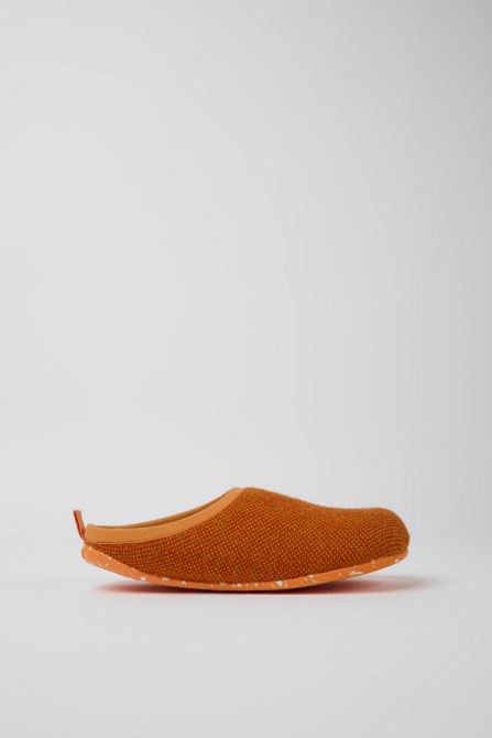 Wabi Orange Wool And Viscose Slippers For Women Exclusive Camper