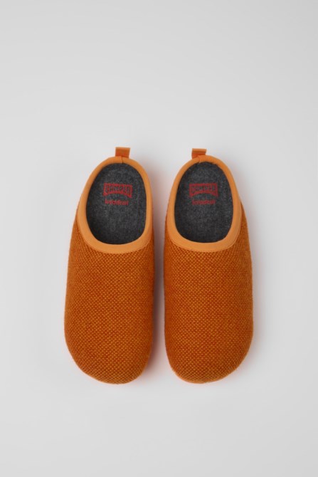 Wabi Orange Wool And Viscose Slippers For Women Exclusive Camper