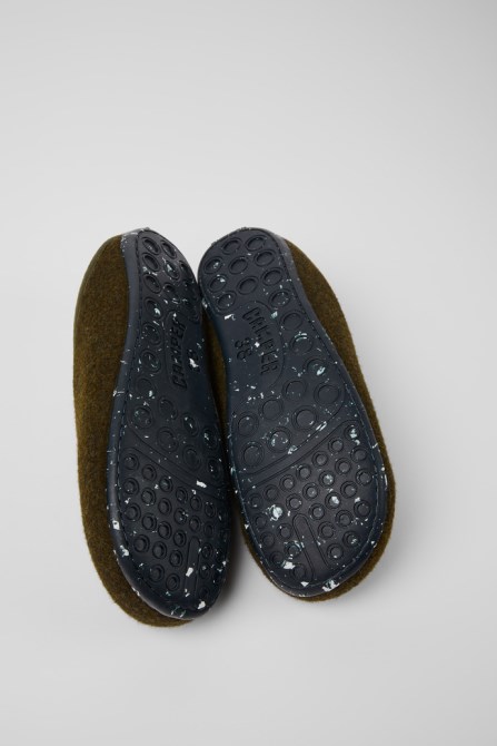 Camper Wabi Green Wool Slippers For Women New Arrivals