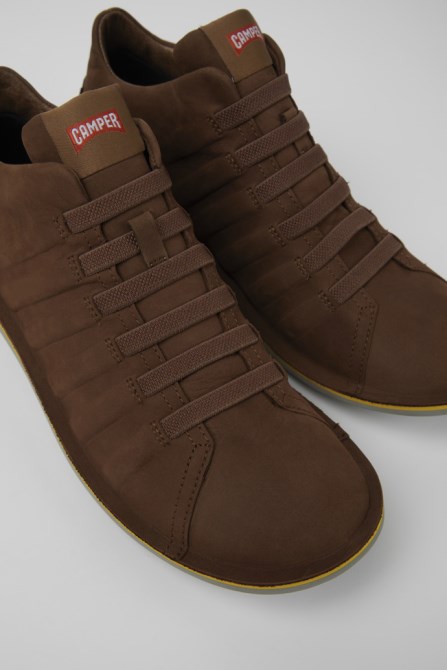 Beetle Gore-Tex Brown Nubuck Ankle Boots For Men Exclusive Camper