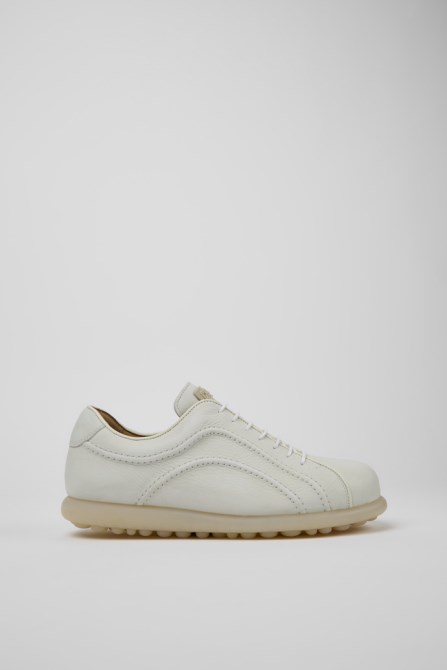 Camper Design Pelotas White Non-Dyed Leather Sneakers For Men