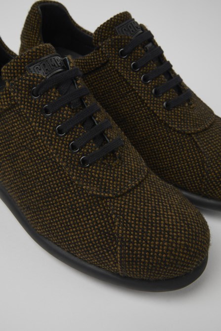Camper Design Pelotas Brown Wool Viscose And Leather Shoes For Men