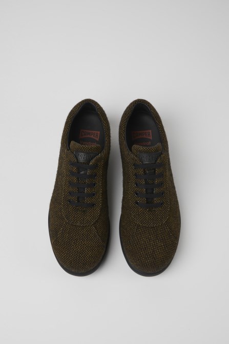 Camper Design Pelotas Brown Wool Viscose And Leather Shoes For Men