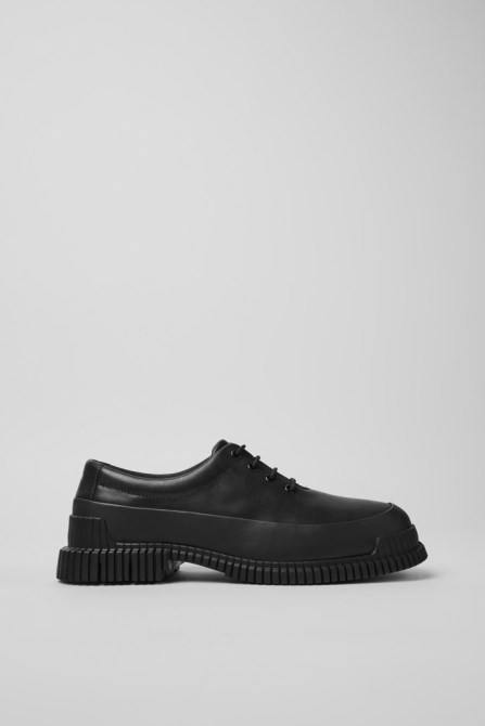 Design Pix Black Leather Lace-Up Shoes Camper