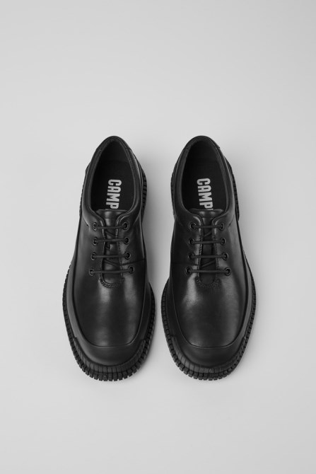 Design Pix Black Leather Lace-Up Shoes Camper
