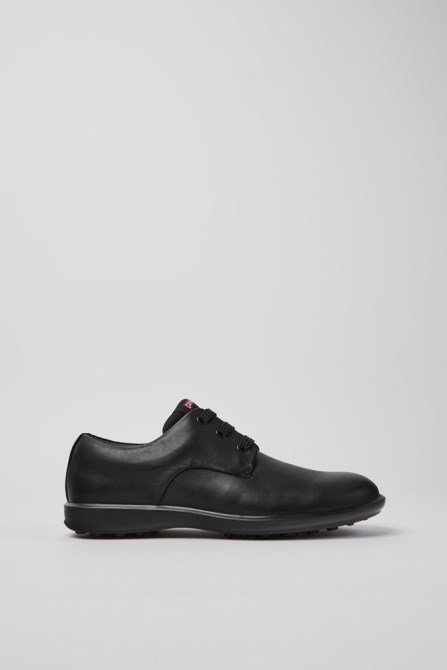 Camper Atom Work Black Leather Blucher Shoes New Arrivals